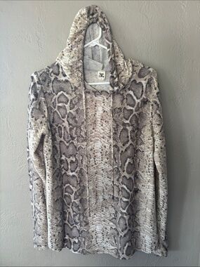 Sew In Love Neutral Snake Print Hooded Sweater